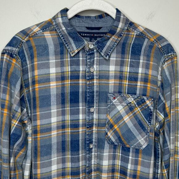 Tommy Hilfiger Plaid Flannel Shirt Size XL/20 Button Down - Picture 2 of 9